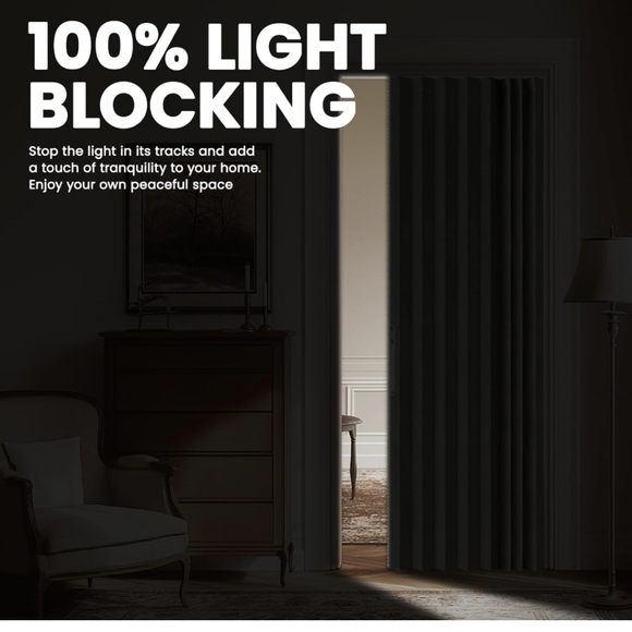 NIB AJAZZ Blackout Accordion Invisible Folding Magnetic Curtain Door - Picture 3 of 16